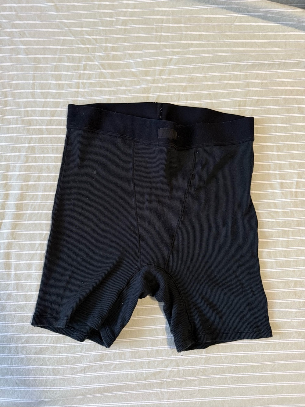 SKIMS Black Ribbed Boxer Shorts
